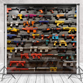 Lofaris Toy Blaster Wall Cake Smash Backdrop Fun Birthday Party Photo Prop for Boys Colorful Collection Decor