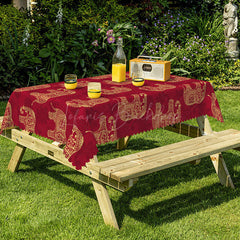 Lofaris Traditional Indian Inspired Gold Elephant Tablecloth