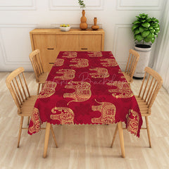 Lofaris Traditional Indian Inspired Gold Elephant Tablecloth
