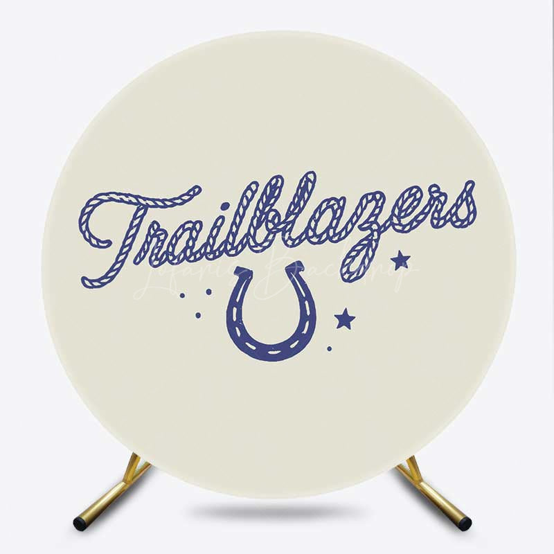 Lofaris Trailblazers Horseshoe Boy Birthday Round Backdrop