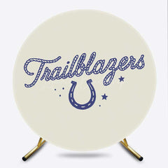 Lofaris Trailblazers Horseshoe Boy Birthday Round Backdrop