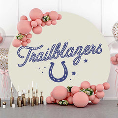 Lofaris Trailblazers Horseshoe Boy Birthday Round Backdrop