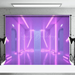 Lofaris Tranquil Futuristic Interior Neon Lights Backdrop