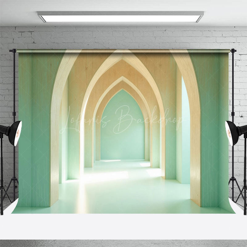 Lofaris Tranquil Indoor Space Archways Warm Light Backdrop