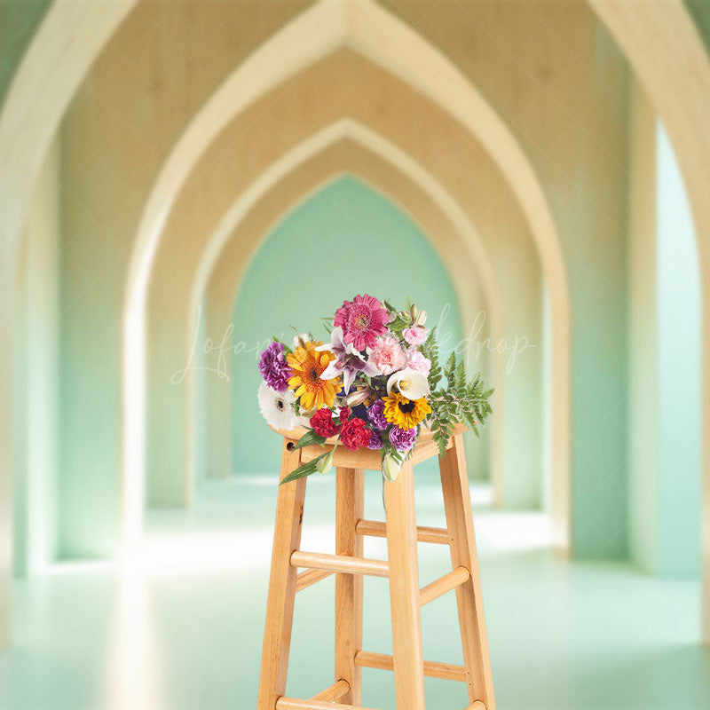 Lofaris Tranquil Indoor Space Archways Warm Light Backdrop