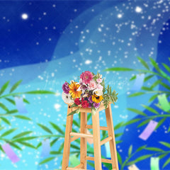 Lofaris Tranquil Night Scene Lanterns In Bamboo Backdrop