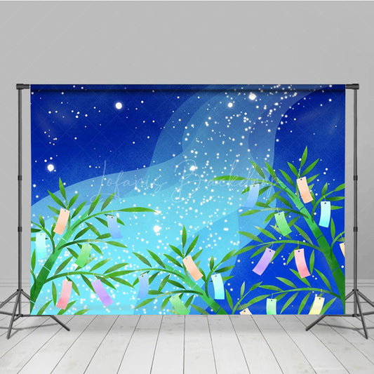 Lofaris Tranquil Night Scene Lanterns In Bamboo Backdrop