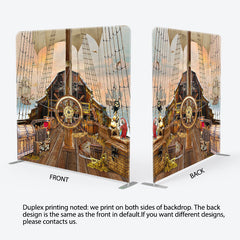 Lofaris Treasure Pirate Galleon Birthday Pillow Cover Backdrop