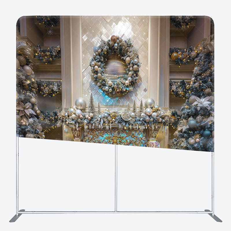 Lofaris Trees Fireplace Bell Retro Wall Tension Fabric Backdrop