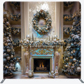 Lofaris Trees Fireplace Bell Retro Wall Tension Fabric Backdrop