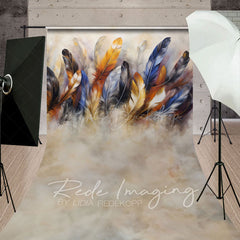 Lofaris Tribal Indigenous Feathers Fine Art Sweep Backdrop