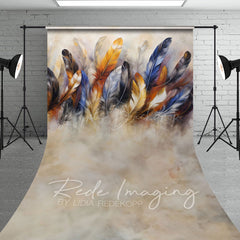Lofaris Tribal Indigenous Feathers Fine Art Sweep Backdrop