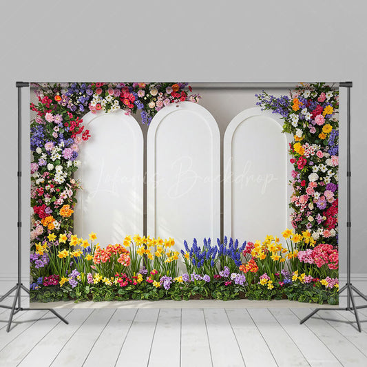 Lofaris Triple Arch Door Floral And Elegant Wedding Backdrop