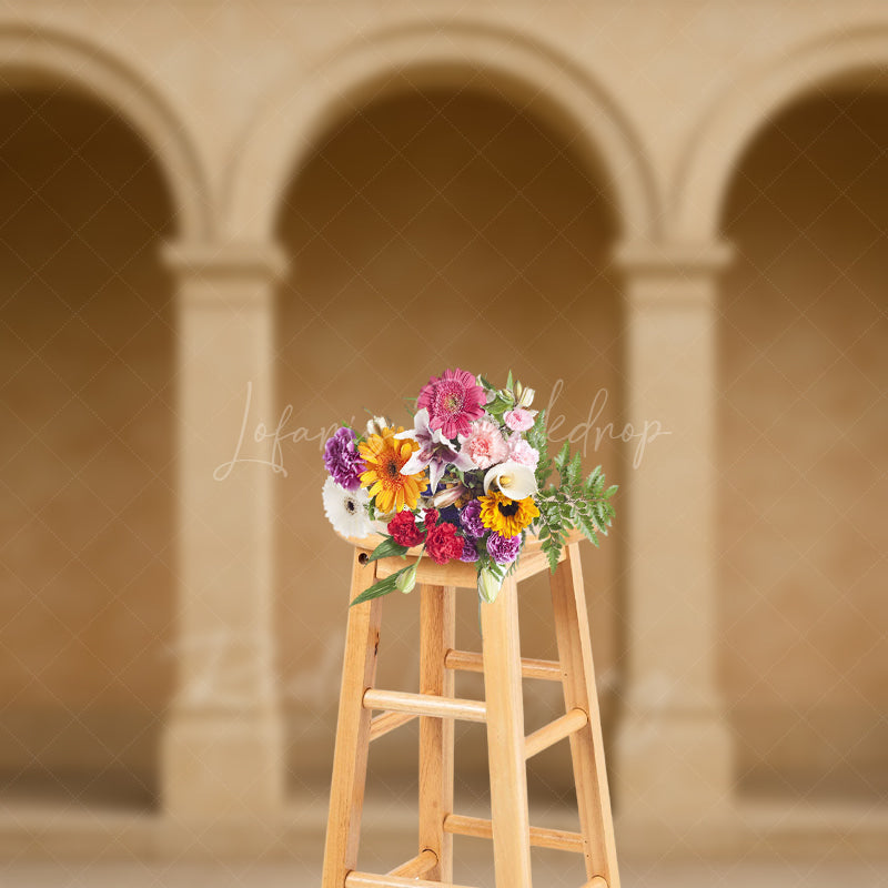 Lofaris Triple Arch Nude Color Architecture Photo Backdrop