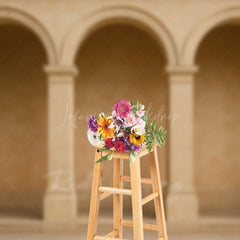 Lofaris Triple Arch Nude Color Architecture Photo Backdrop