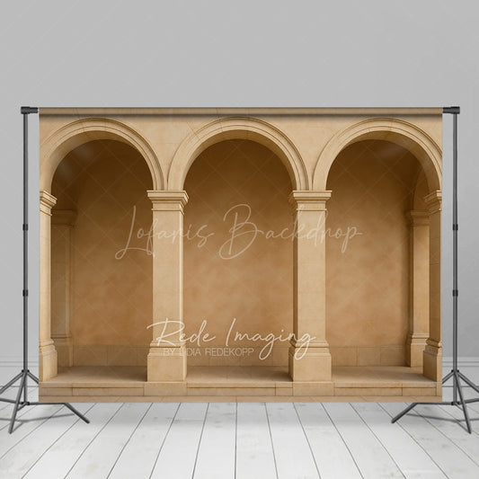 Lofaris Triple Arch Nude Color Architecture Photo Backdrop