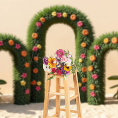 Lofaris Triple Floral Arch Door Summer Cake Smash Backdrop