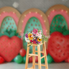 Lofaris Triple Strawberry Arch Balloon Cake Smash Backdrop