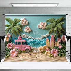 Lofaris Tropical Flower Sand Beach Sea Summer Backdrop