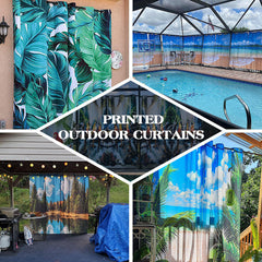 Lofaris Tropical Forest Waterproof Prined Outdoor Curtains For Gazebo
