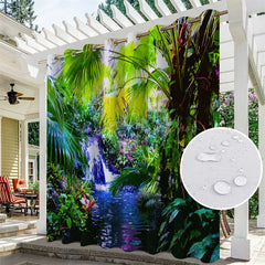 Lofaris Tropical Forest Waterproof Prined Outdoor Curtains For Gazebo