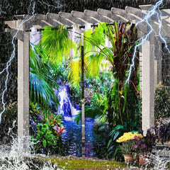 Lofaris Tropical Forest Waterproof Prined Outdoor Curtains For Gazebo