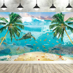 Lofaris Tropical Hawaiian Summer Backdrop Beach Luau Party Palm Tree Photo Booth Photography Background