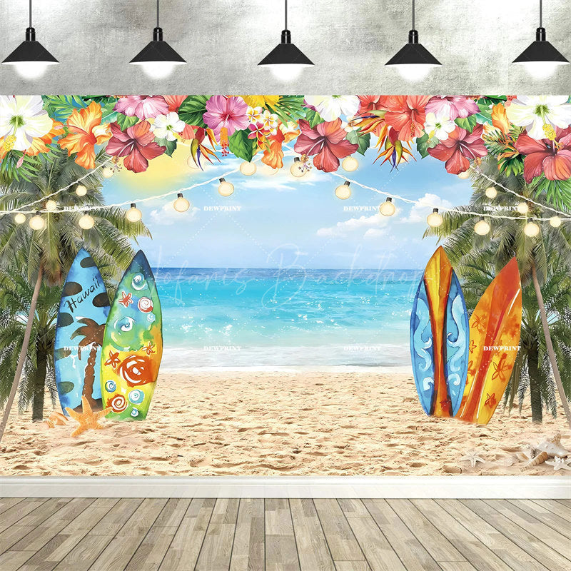 Lofaris Tropical Hawaiian Summer Backdrop Beach Luau Party Palm Tree Photo Booth Photography Background