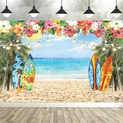 Lofaris Tropical Hawaiian Summer Backdrop Beach Luau Party Palm Tree Photo Booth Photography Background