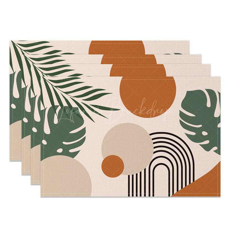 Lofaris Tropical Leaf In Hand Drawn Style Set of 4 Placemats