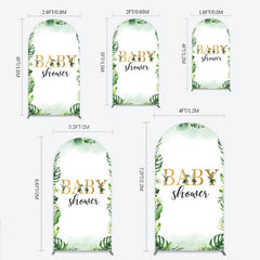 Lofaris Tropical Leaves Baby Shower Arch Backdrop Safari Greenery Gold Glitter Party Decoration Jungle Plant Background