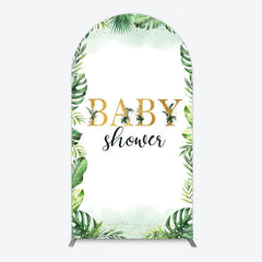 Lofaris Tropical Leaves Baby Shower Arch Backdrop Safari Greenery Gold Glitter Party Decoration Jungle Plant Background