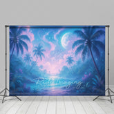 Lofaris Tropical Midnight Blue Lake Natural Scene Backdrop