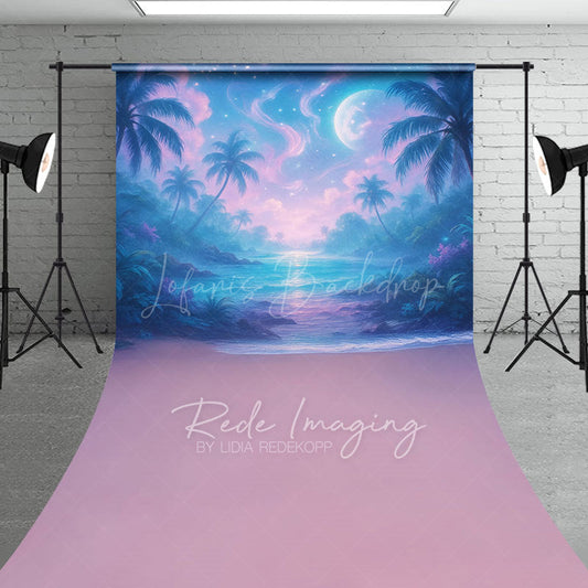 Lofaris Tropical Midnight Lake Natural Scene Sweep Backdrop