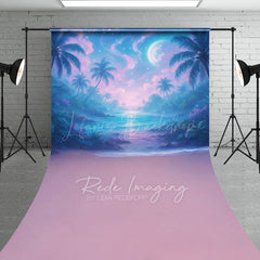 Lofaris Tropical Midnight Lake Natural Scene Sweep Backdrop