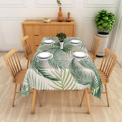 Lofaris Tropical Palm Leaf Tablecloth in Beige and Green for Summer Luau Jungle or Safari Themed Party Decor