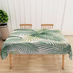 Lofaris Tropical Palm Leaf Tablecloth in Beige and Green for Summer Luau Jungle or Safari Themed Party Decor