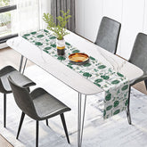Lofaris Tropical Palm Leaves Table Runner in Green for Summer Luau Party and Botanical Kitchen Dining Decor