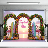 Lofaris Tropical Vibes Fruits Arch Flamingo Summer Backdrop
