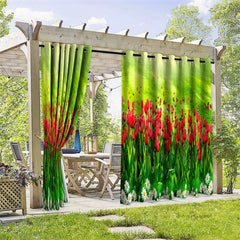 Lofaris Tulip Plantation Waterproof Printed Outdoor Curtains