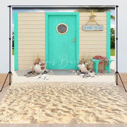 Lofaris Turquoise Beach Hut Seaside Escape Combo Set Backdrop Summer Party Photography Decor