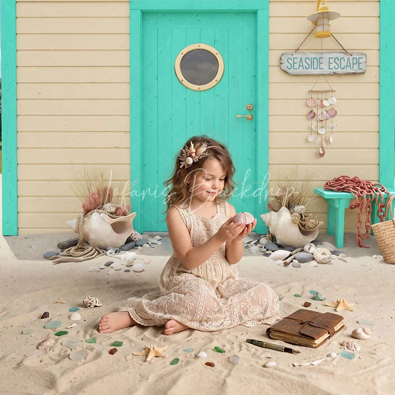 Lofaris Turquoise Beach Hut Seaside Escape Combo Set Backdrop Summer Party Photography Decor