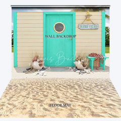 Lofaris Turquoise Beach Hut Seaside Escape Combo Set Backdrop Summer Party Photography Decor