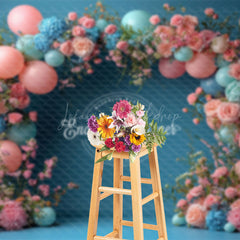 Lofaris Turquoise Blue Floral Balloon Arch Wedding Backdrop
