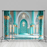 Lofaris Turquoise Grey Hall Lights Architecture Backdrop