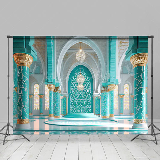 Lofaris Turquoise Grey Hall Lights Architecture Backdrop