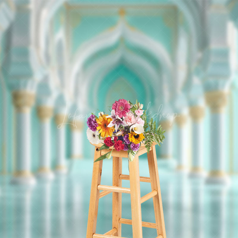 Lofaris Turquoise Light Grey Vibe Hall Architecture Backdrop