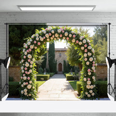 Lofaris Tuscany Floral Arch Romantic Manor Wedding Backdrop