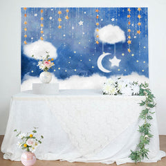Lofaris Twinkle Blue Sweet Sky Night Baby Shower Backdrop