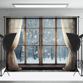 Lofaris Twinkle Light Window Winter Scene Christmas Backdrop